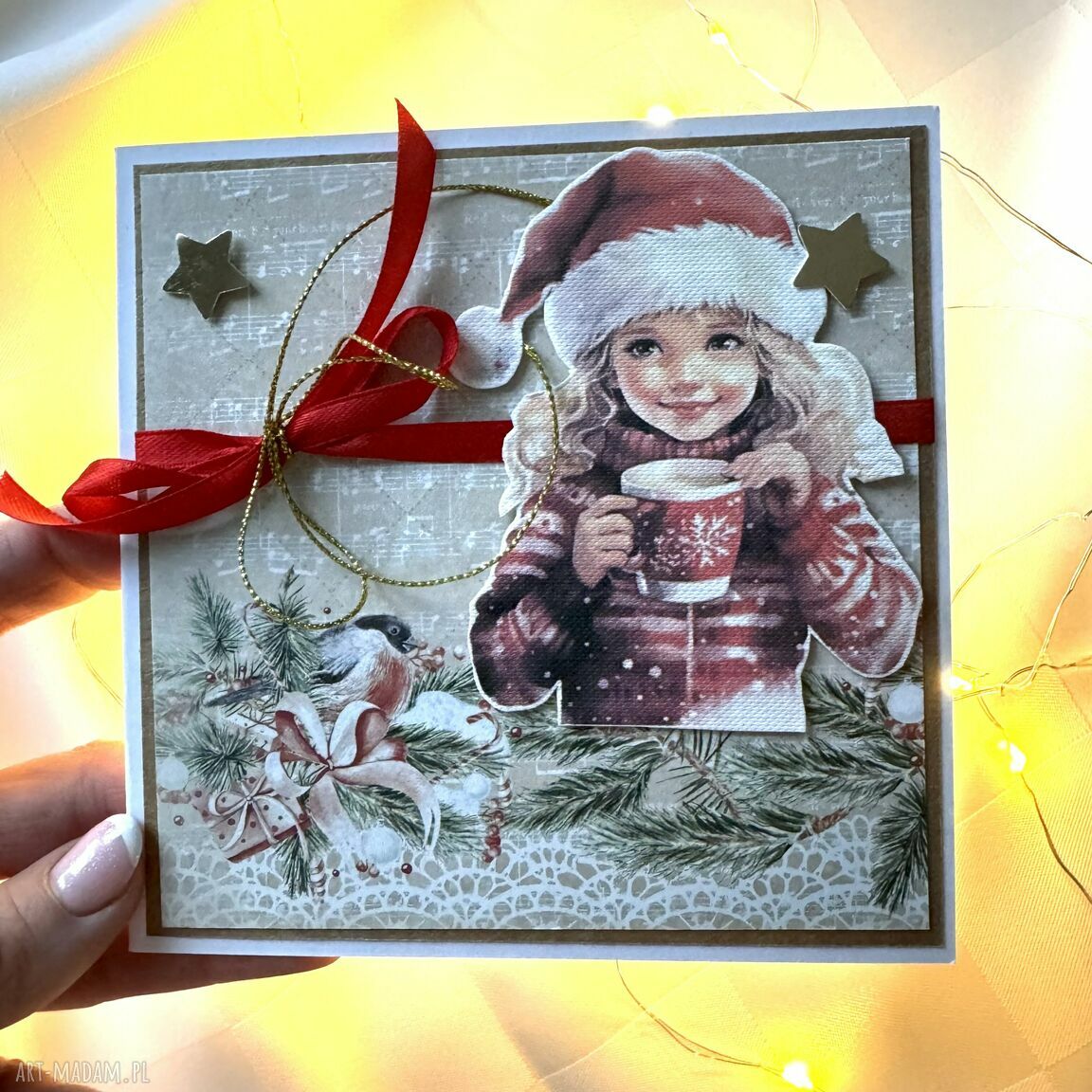 upominek świąteczny: Kartka na Boże Narodzenie Święta Świąteczna hand made