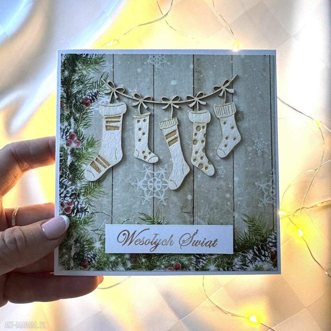 prezent świąteczny: Kartka na Boże Narodzenie Święta Świąteczna hand made