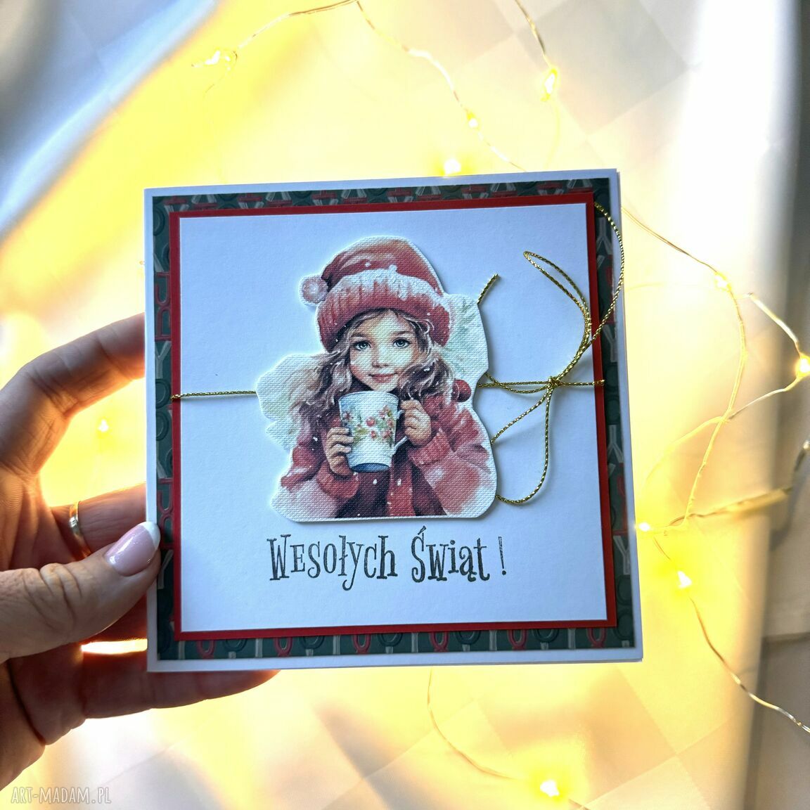 prezent pod choinkę: Kartka na Boże Narodzenie Święta Świąteczna hand made