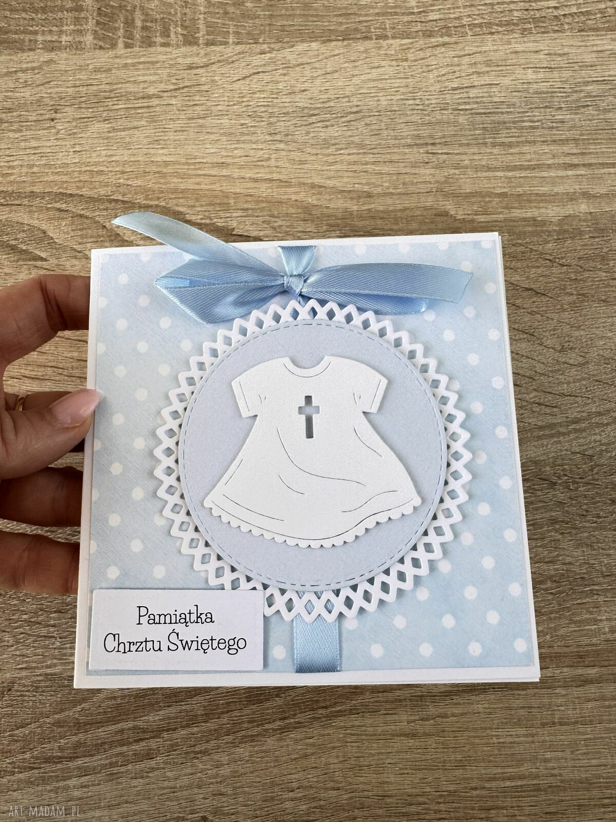 kartki: Kartka na chrzest święty ręcznie robione