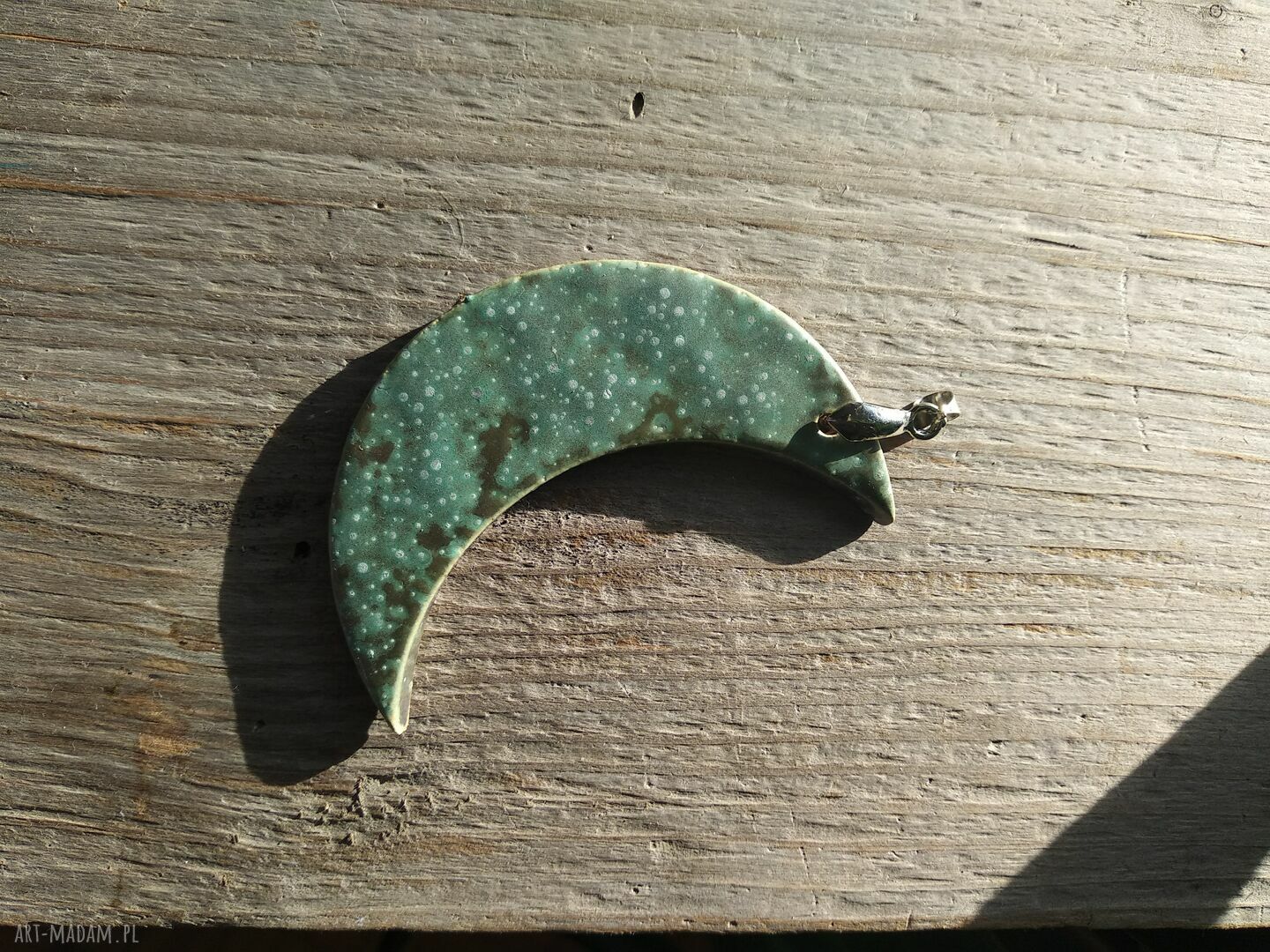 Księżyc elfa - ręcznie robiony ceramiczny wisiorek lunula