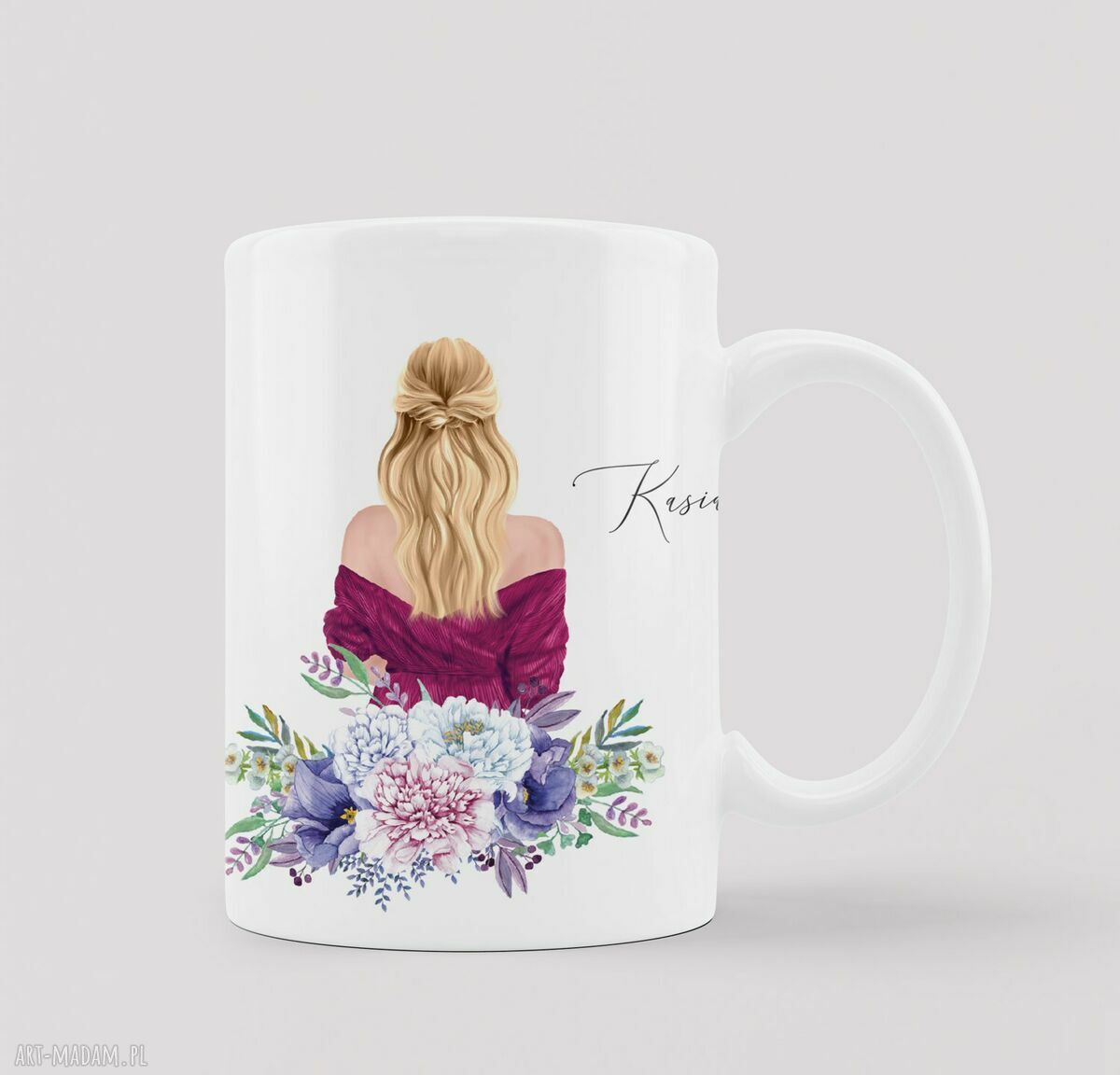 Spersonalizowany kubek na Dzień Kobiet 330 ml - dla dziewczyny, mamy i przyjaciółki (handmade)