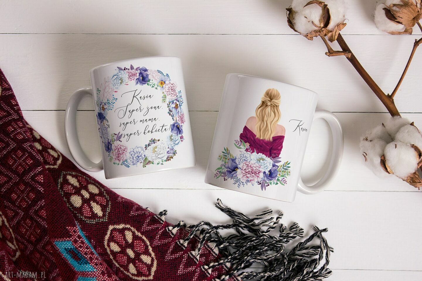 Spersonalizowany kubek na Dzień Kobiet 330 ml - dla dziewczyny, mamy i przyjaciółki (handmade)