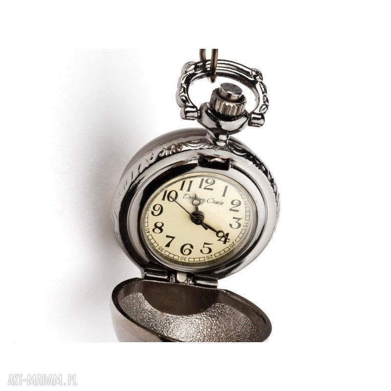 Naszyjnik zegarek Kuleczka I (black) - czarna kula z kwarcowym mechanizmem