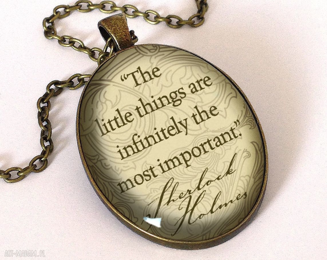 Małe rzeczy owalny medalion łańcuszkiem sherlock holmes prezent