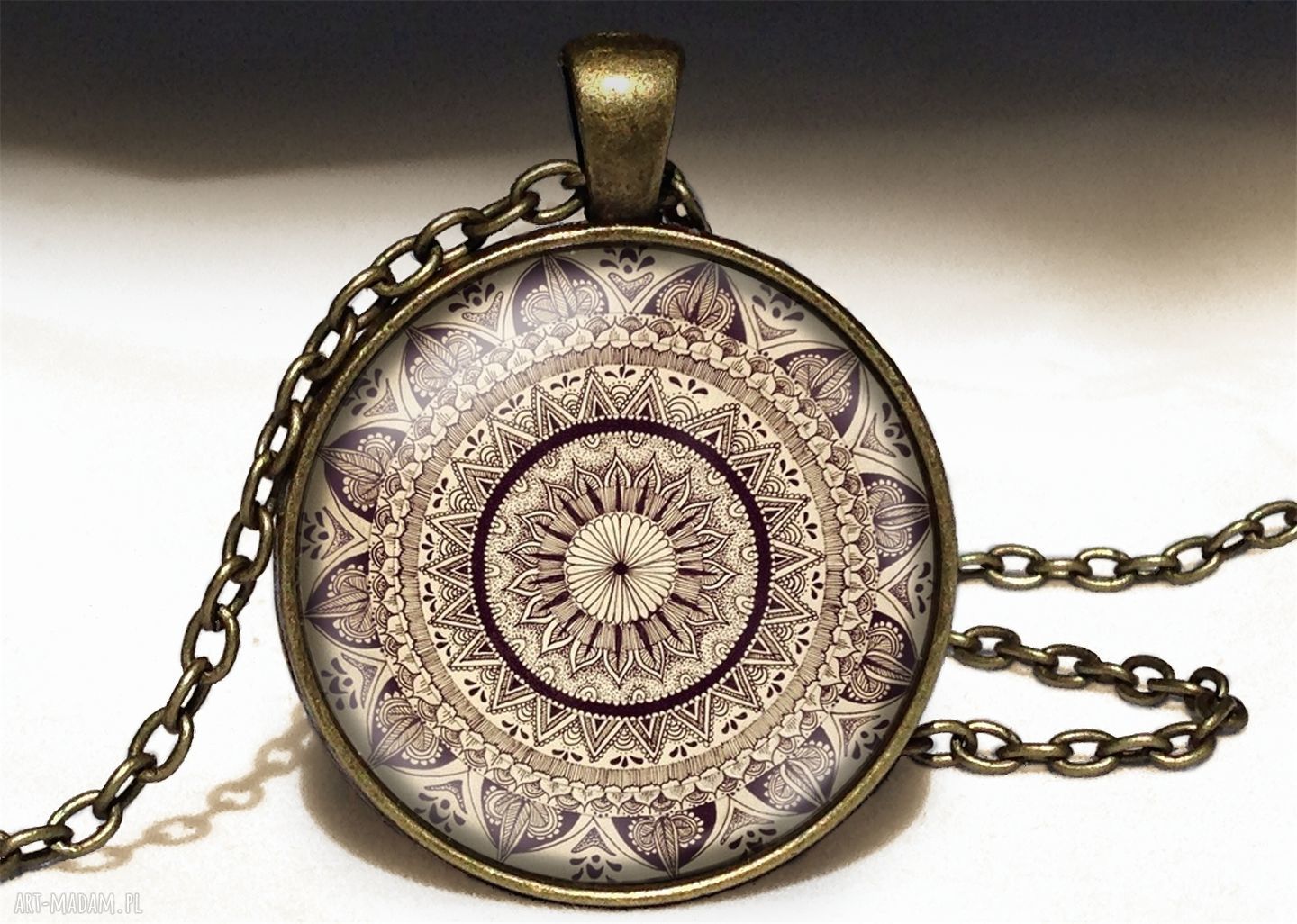 Mandala duży medalion łańcuszkiem zen naszyjnik prezent
