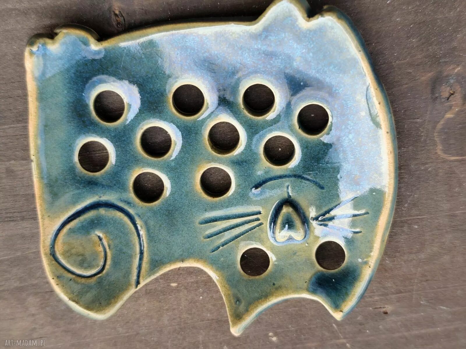 Ceramiczna mydelniczka Kot Psotek
