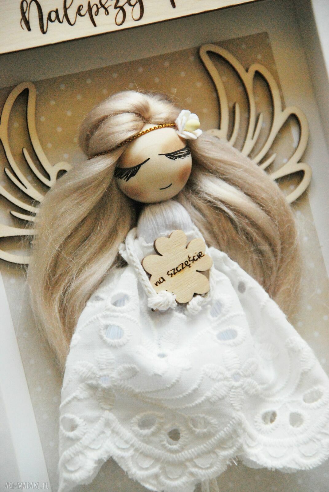 Anioł Stróż w ramce dla nauczycielki - wyjątkowy prezent handmade