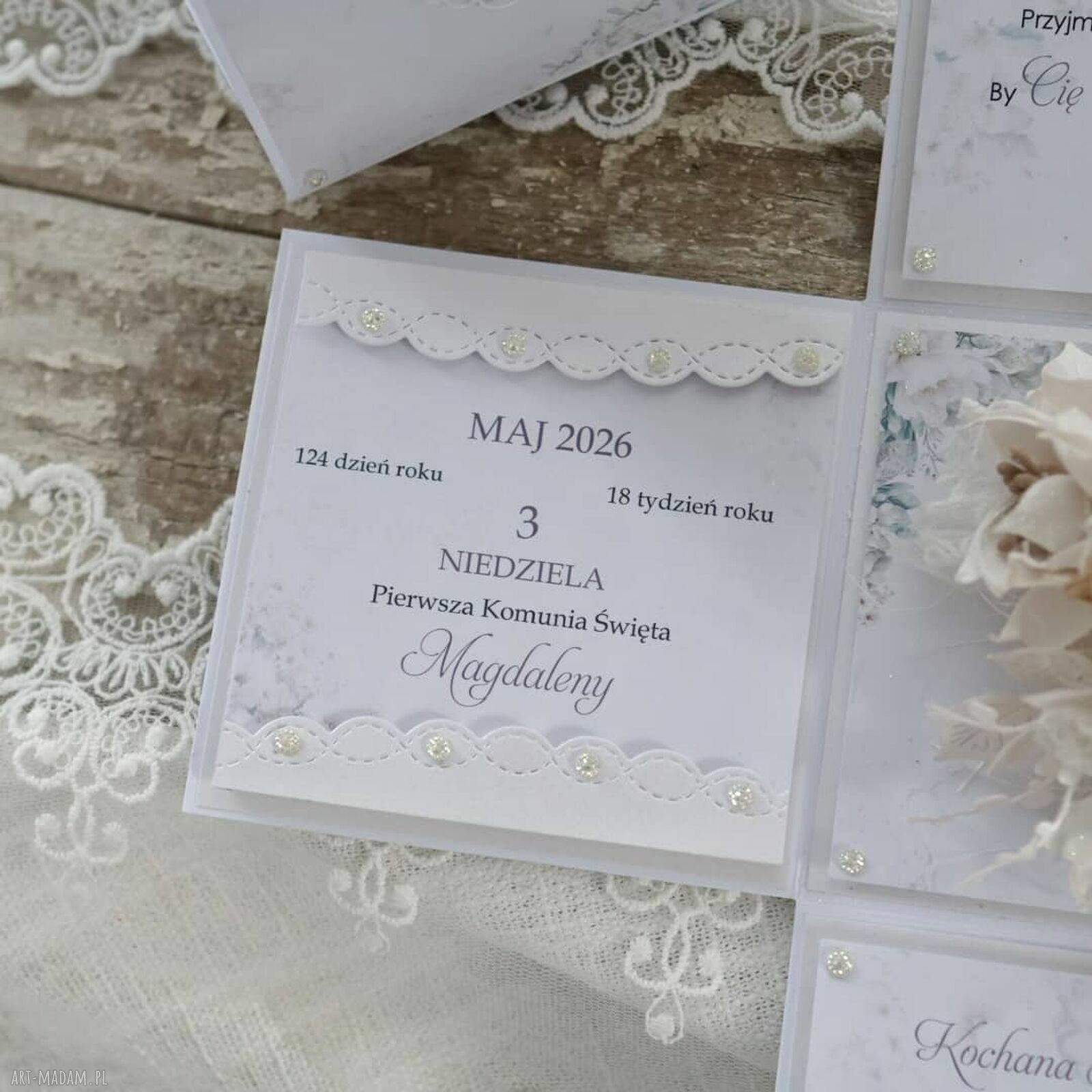 Prezent na Pierwszą Komunię Świętą - personalizowana kartka dla chłopca