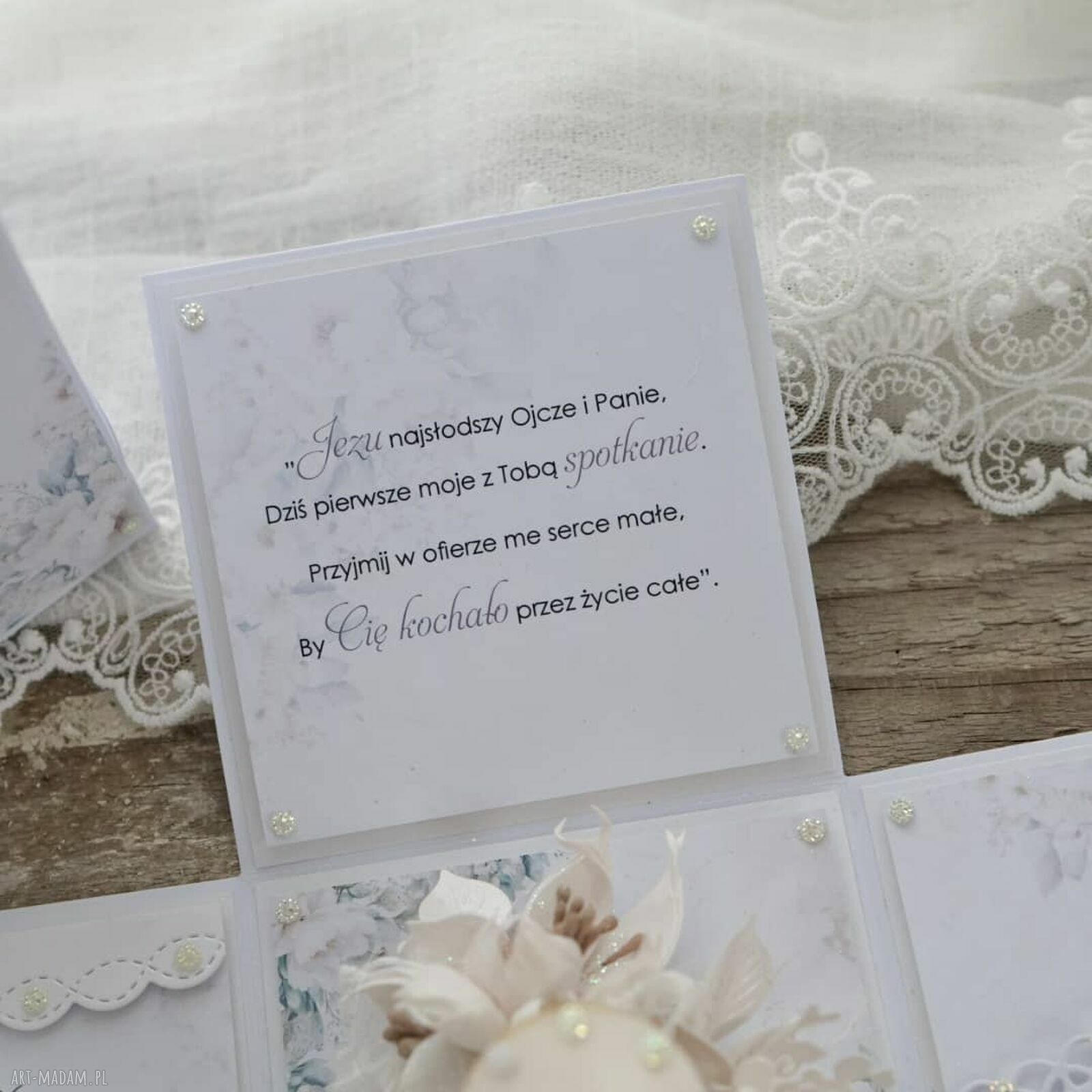 Prezent na Pierwszą Komunię Świętą - personalizowana kartka dla chłopca