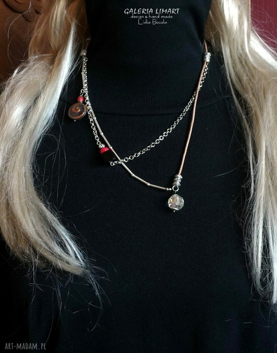 Boho naszyjnik minimalistyczny z kryształem - prezent dla kobiety