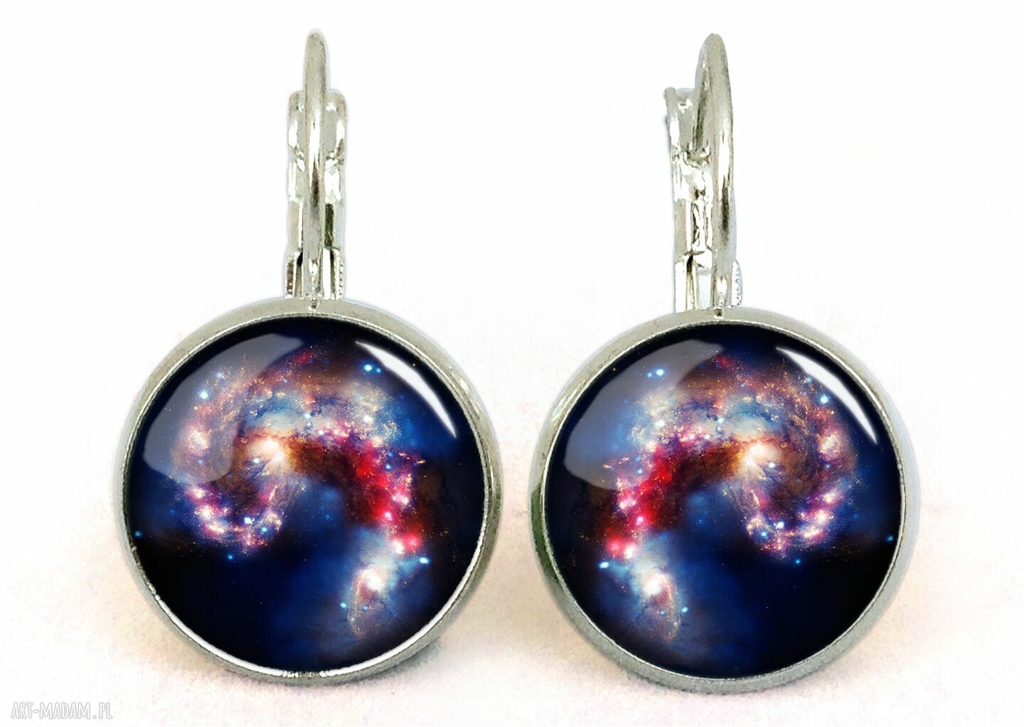 Nebula małe kolczyki wiszące kosmiczne galaxy prezent ręcznie