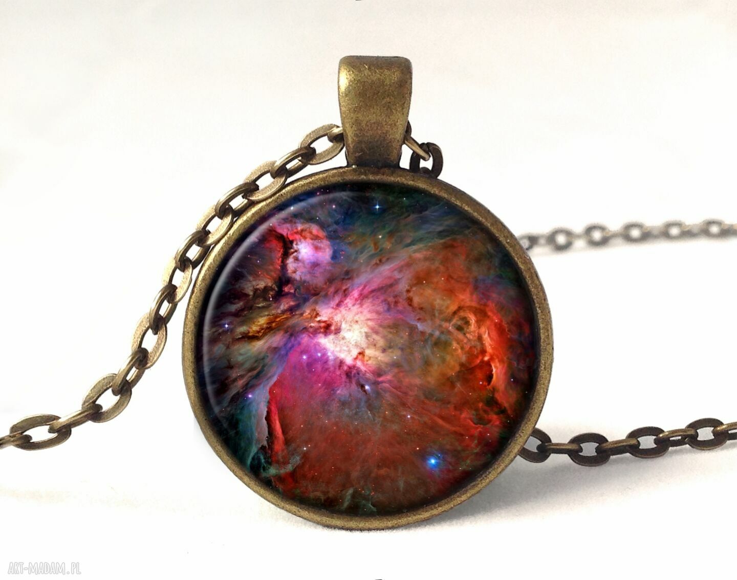 Orion nebula medalion łańcuszkiem kosmiczna galaxy kosmos prezent