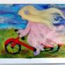 turkusowe pokoik dziecka rower pod wiatr. obraz z kolekcji die