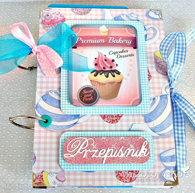 Przepiśnik słodka babeczka kucharska cupcake prezent