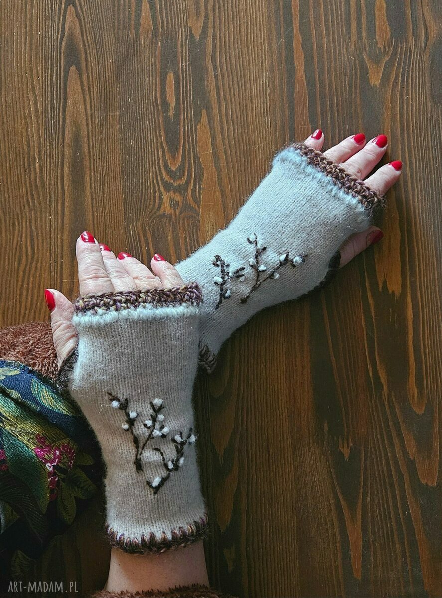 rękawiczki: Rękawiczki mitenki Handmade