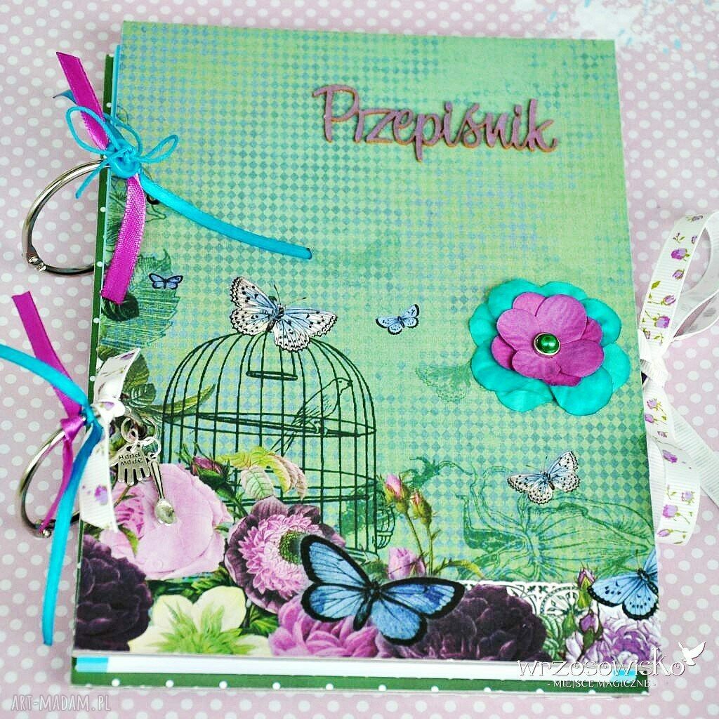 Romantyczny przepiśnik scrapbooking kwiaty prezent pięknie