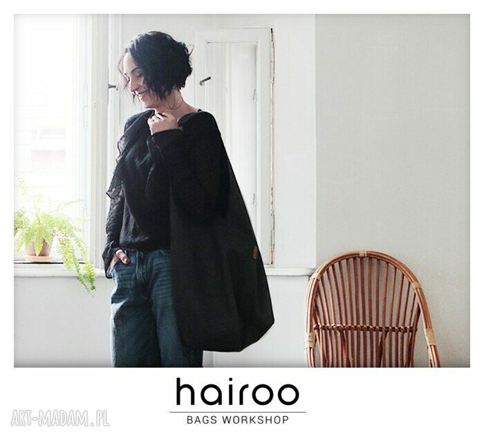 Short Boogi Bag - torba w stylu boho na ramię, grafitowa, przecierana