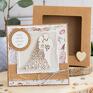 hand made scrapbooking kartki piękna rustykalna kartka ślubna w pudełeczku. pamiątka