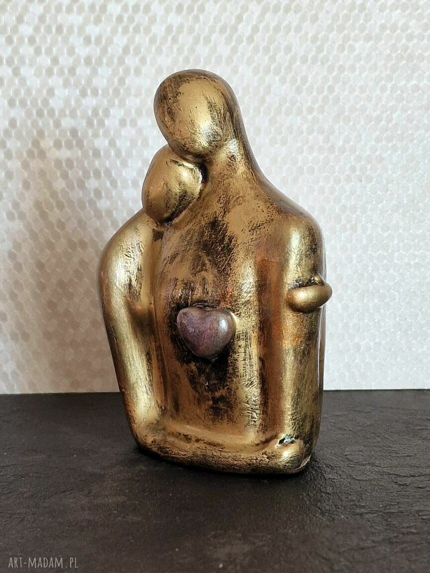 Prezent ślubny z gipsu Jesteś moim skarbem - rzeźba zakochanych 12,3 cm