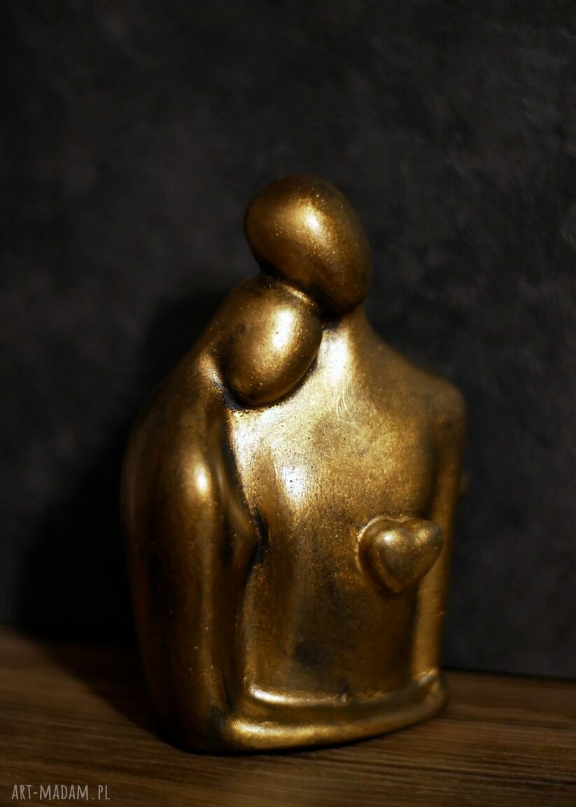 Prezent ślubny - rzeźba z gipsu „Jesteś Moim Skarbem”, ogniste złoto (wys. 12,3 cm)