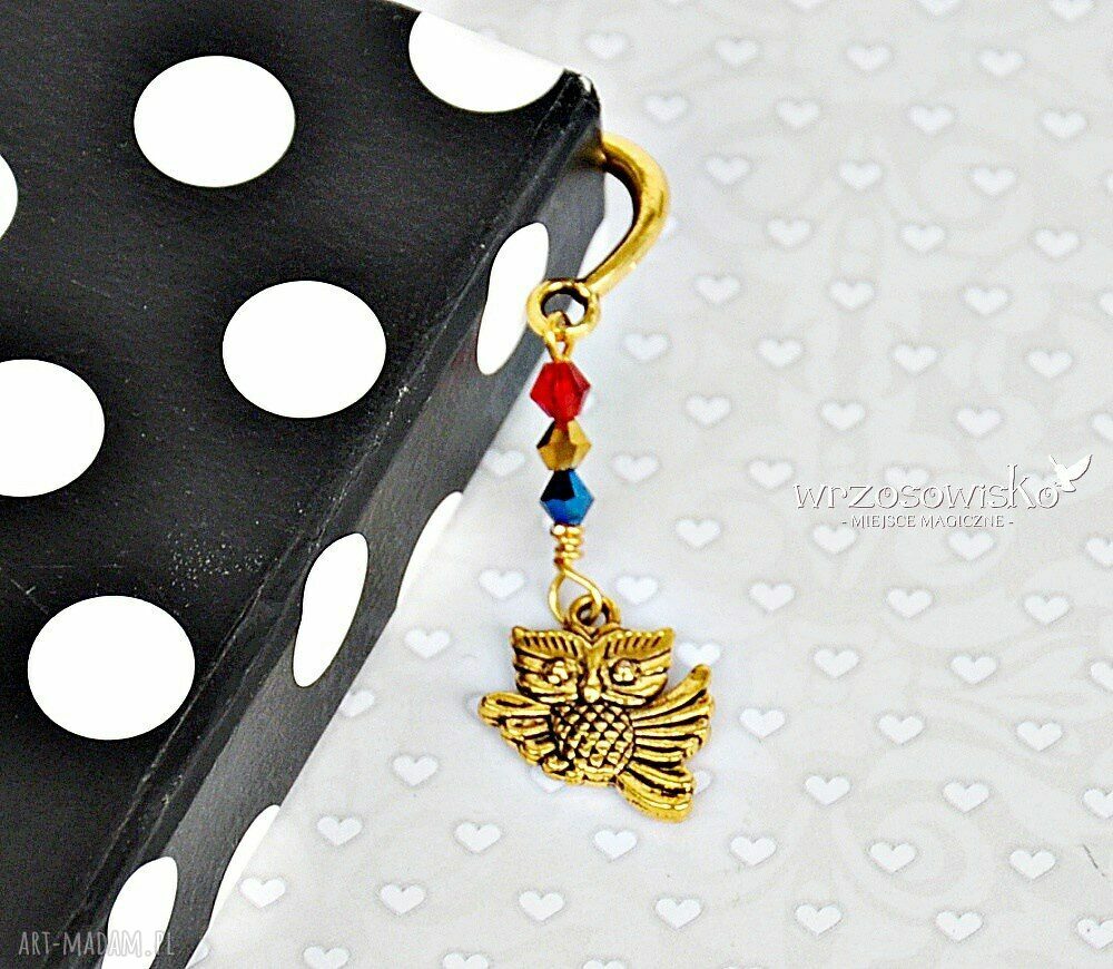 Sowa kolorowa zakładka handmade