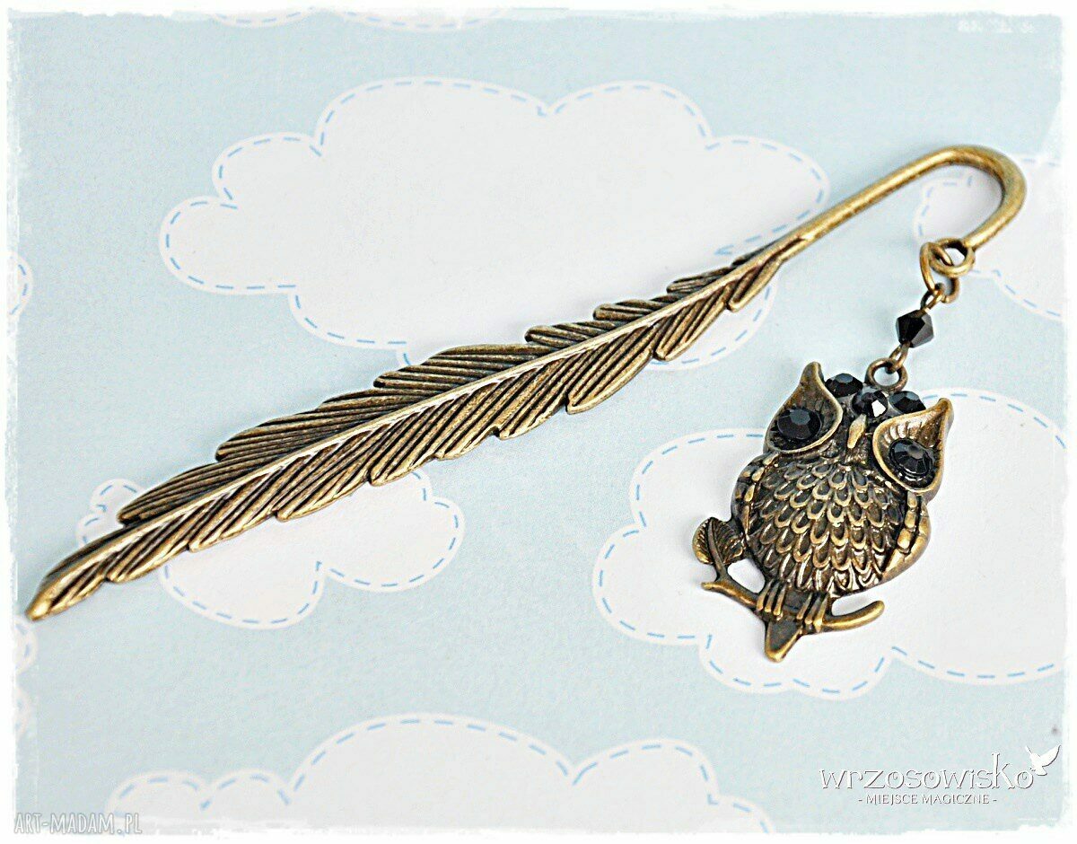 Sowa vintage zakładka do książki Handmade