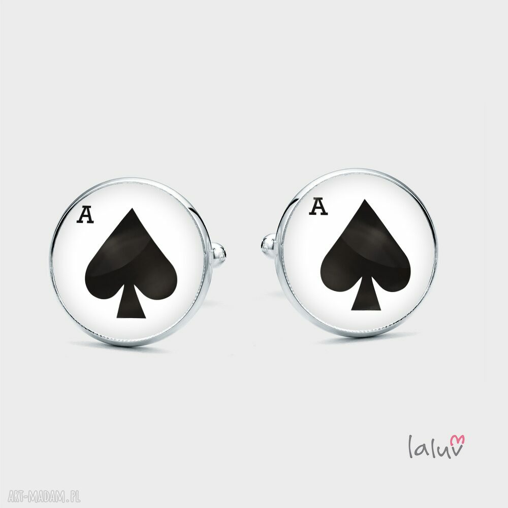 Spinki do mankietów ACE OF SPADES (pik) - ręcznie robione