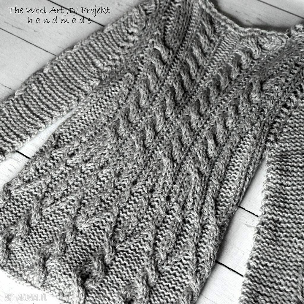 swetry: szary kardigan autorskie