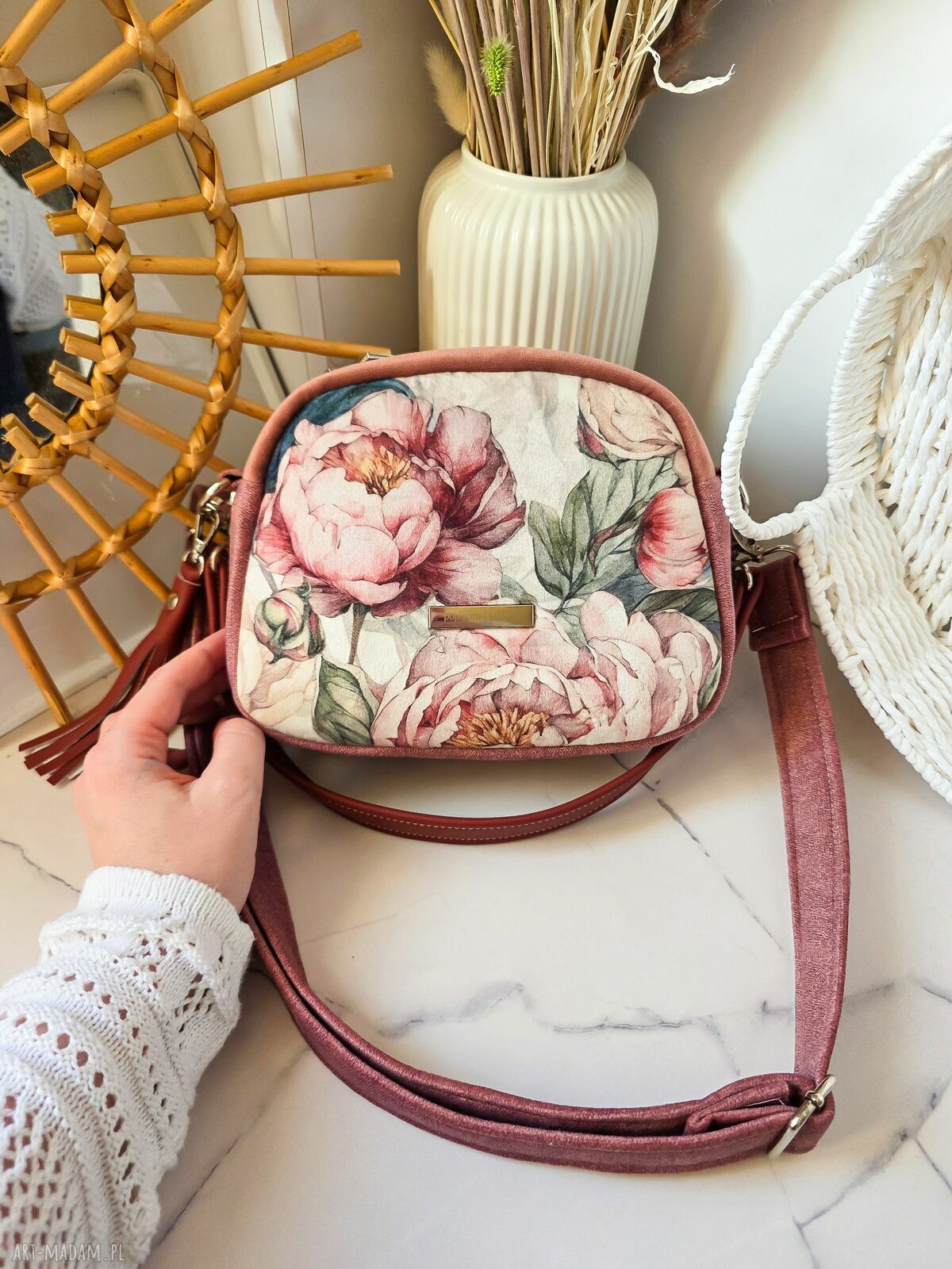 Torebka Box Ada w kwiaty - mała torebka damska handmade