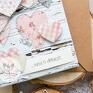 różowe scrapbooking kartki kartka na walentynki z sercami, przestrzenna