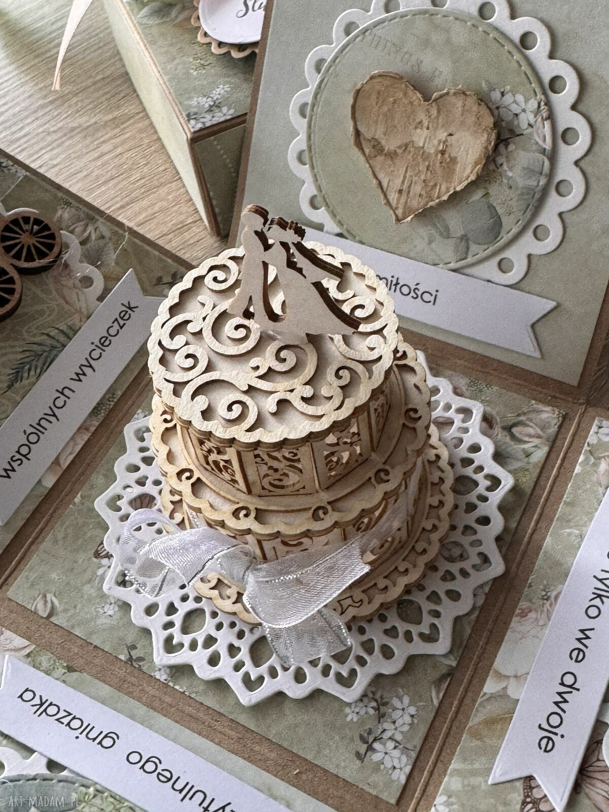 kartki: Prezent wesele ślub kartka exploading box życzenia handmade