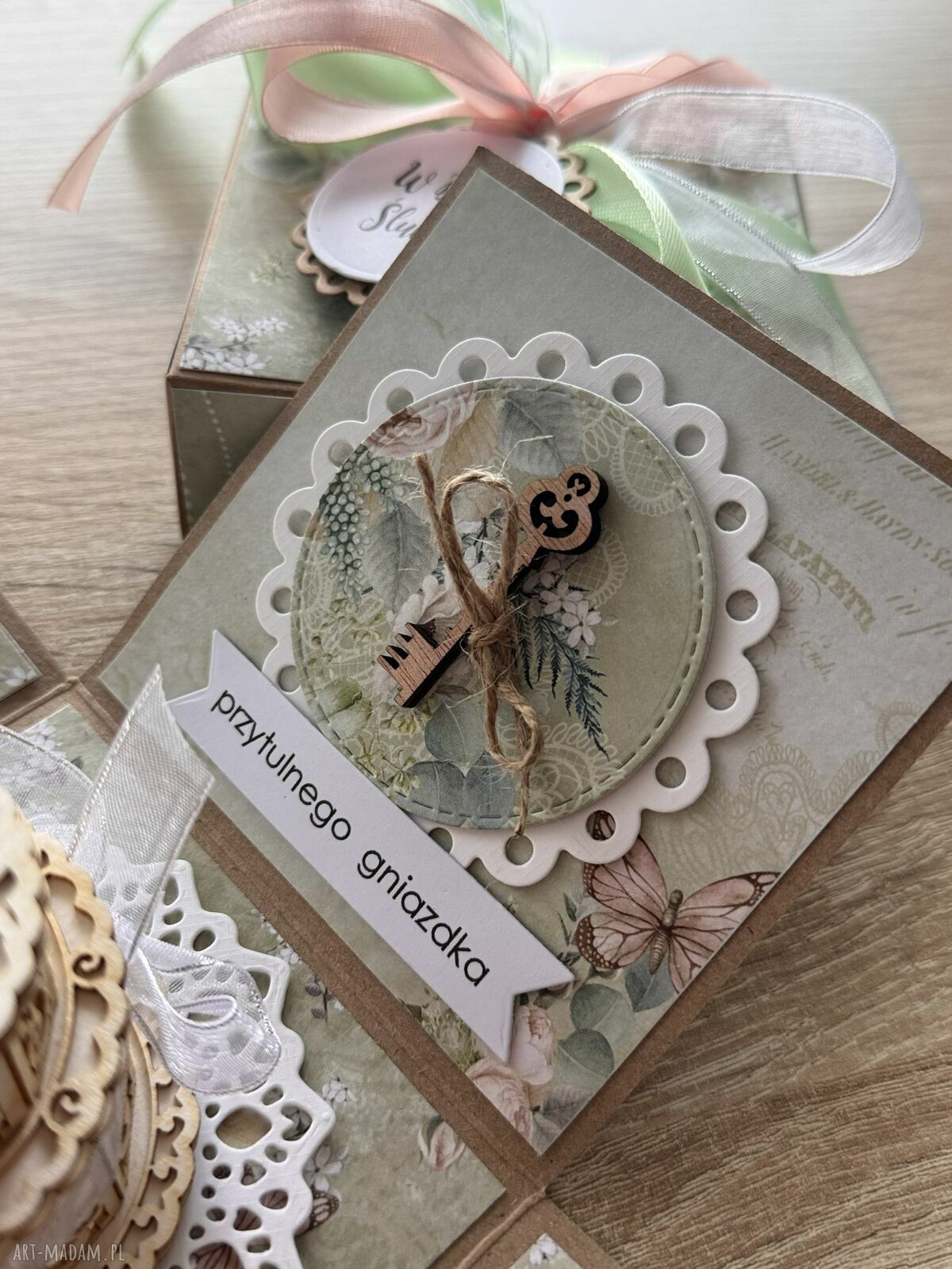 kartki: Prezent wesele ślub kartka exploading box życzenia handmade