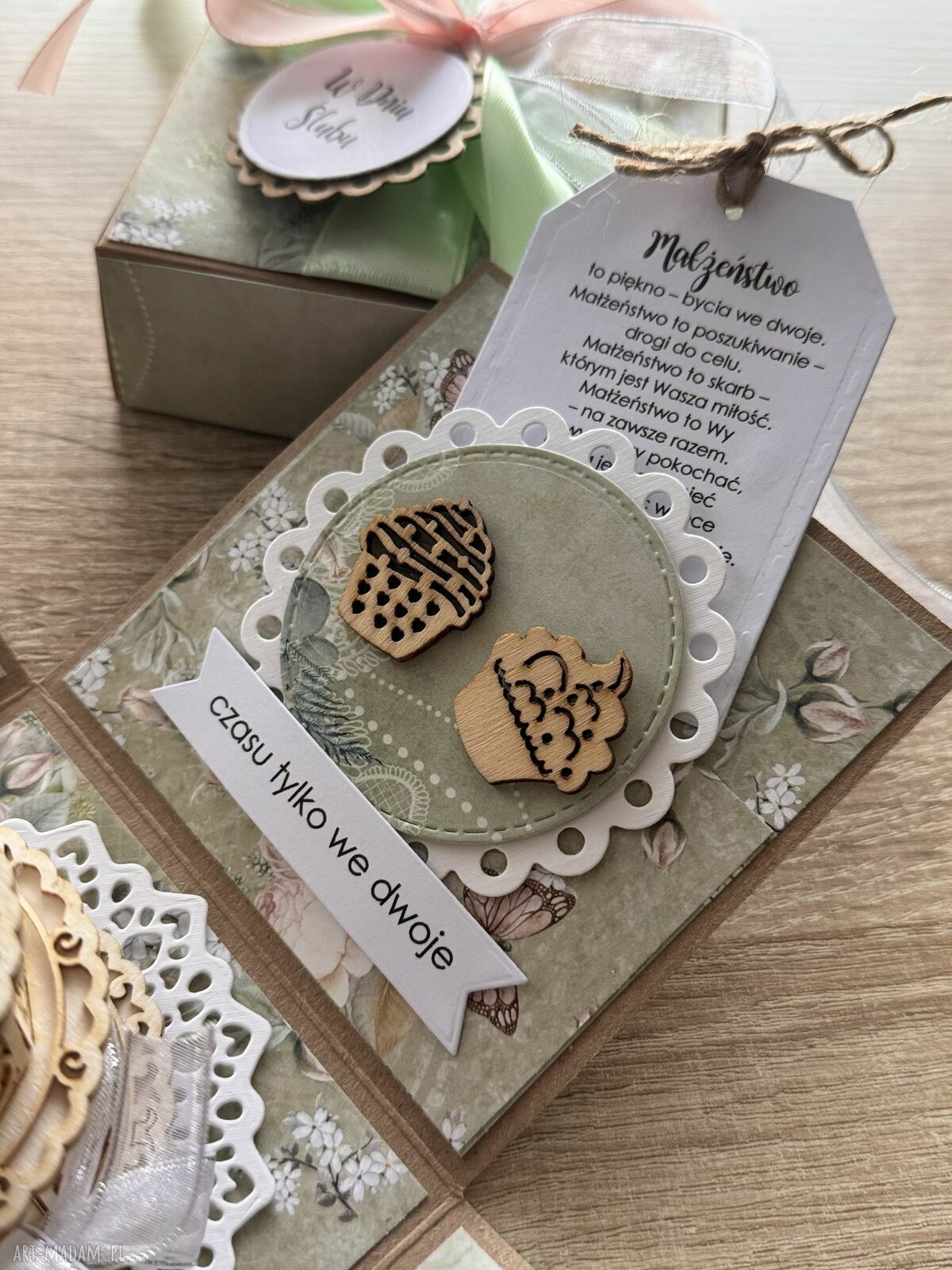 kartki: Prezent wesele ślub kartka exploading box życzenia handmade