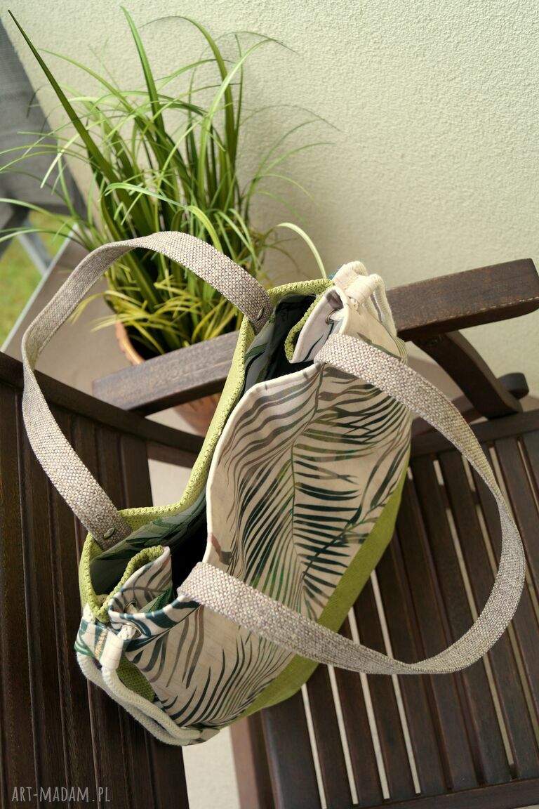 Worek na ramię Palmy - torba miejska handmade