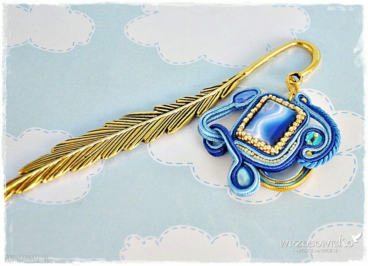 Zakładka soutache Błękitne Oko Ręczne wykonanie