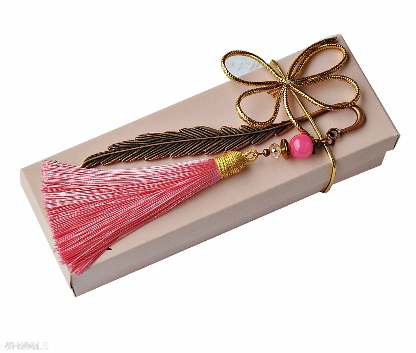 Handmade zakładka do książki z pięknym chwostem - elegancki dodatek na prezent