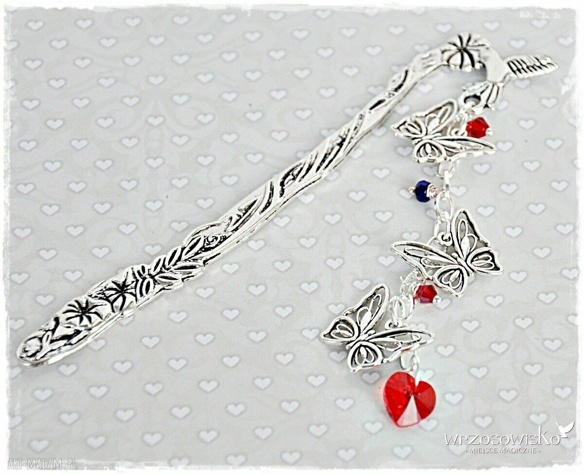 Zakochane Motyle zakładka ze Swarovskim hand made