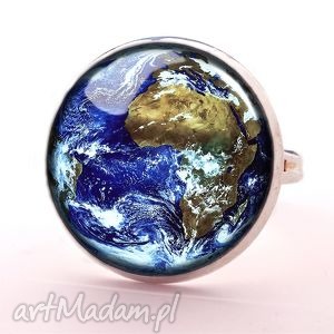ziemia - pierścionek regulowany, biżuteria, prezent