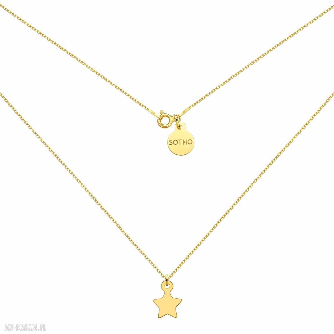 Złoty naszyjnik gwiazdką pozłacany gwiazda