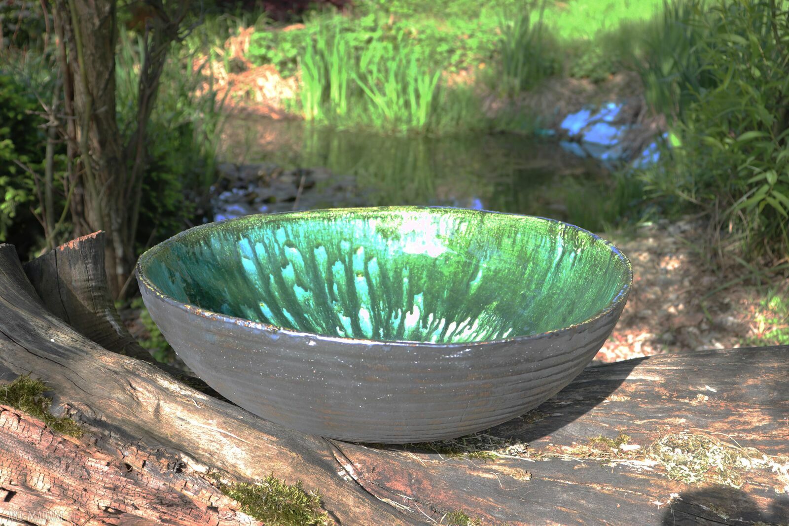 Umywalka ceramiczna PREMIUM „Las” 34 cm - rękodzieło do Twojej łazienki