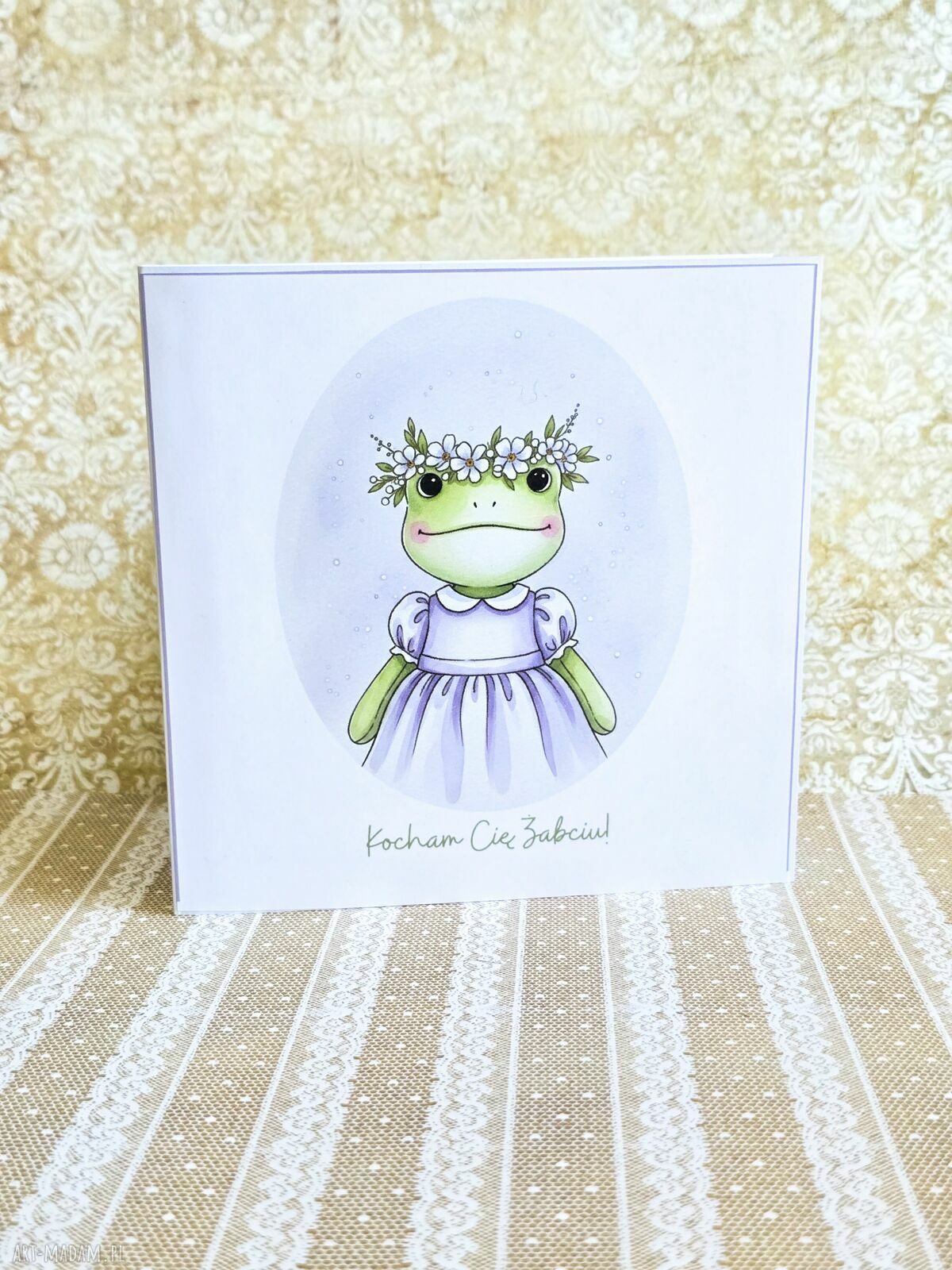 Prosta kartka - Kocham Cię Żabciu