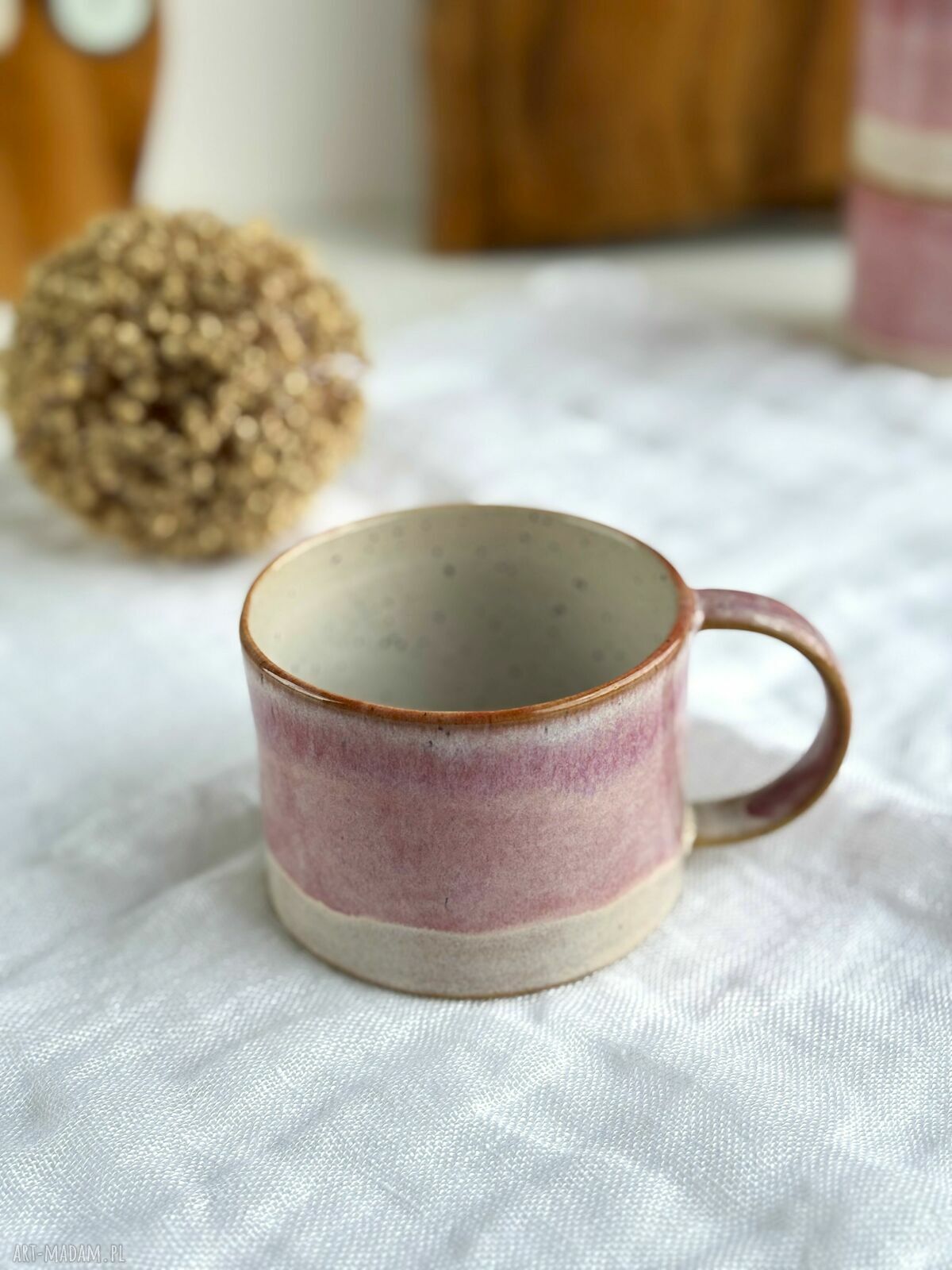 Różowa filiżanka ceramiczna 250 ml - Malinowy mus