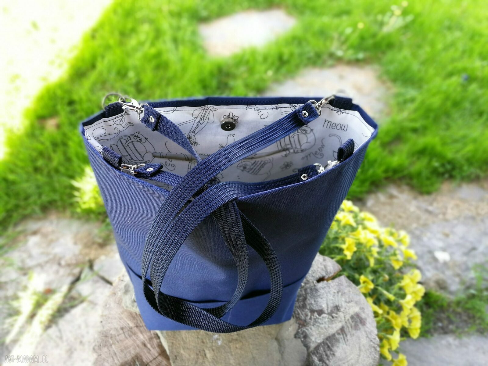 plecako torebka cordura granatowa Handmade