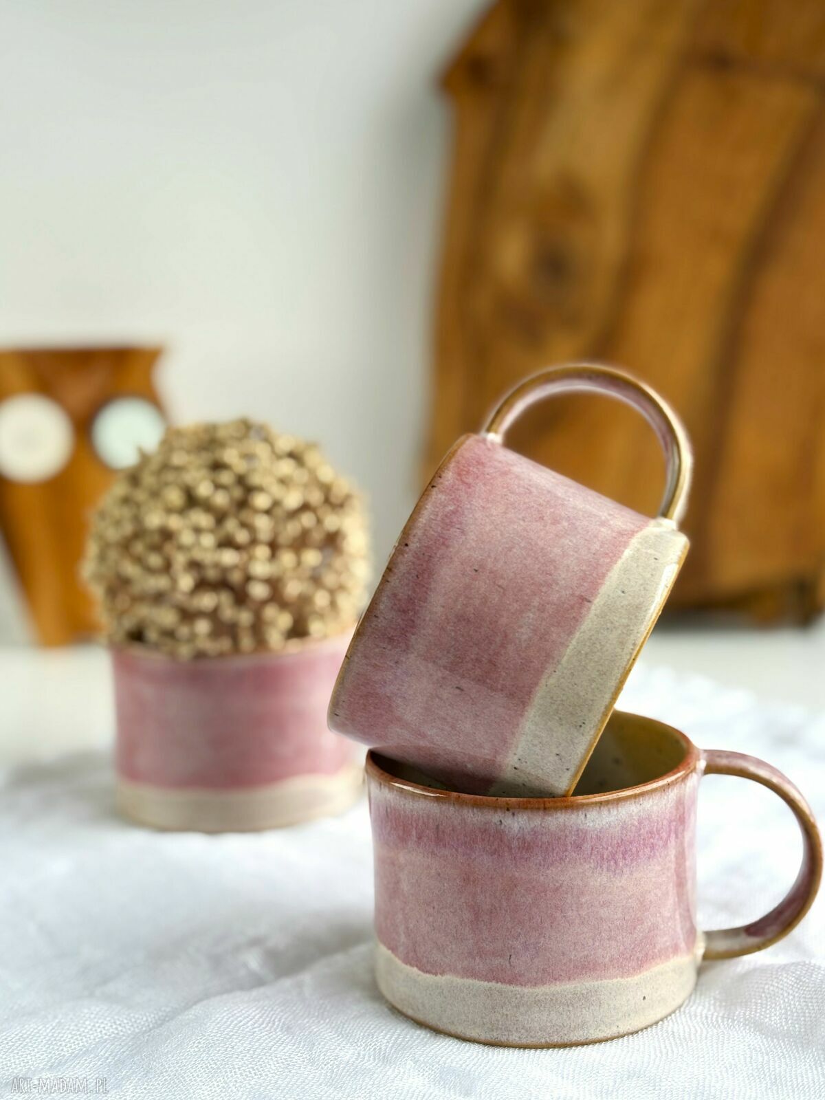 Różowa filiżanka ceramiczna 250 ml - Malinowy mus