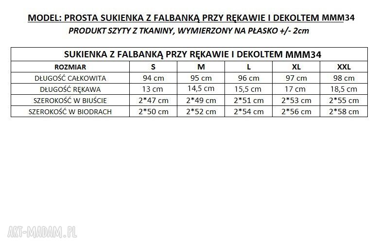 Prosta letnia sukienka bawełniana model 34 w wzór łowicki i dekoltem V