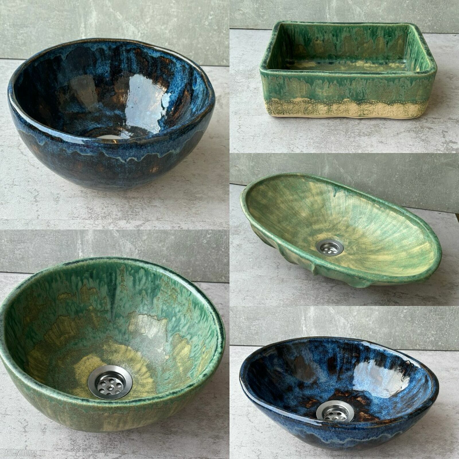 Prostokątna umywalka ceramiczna z koronką