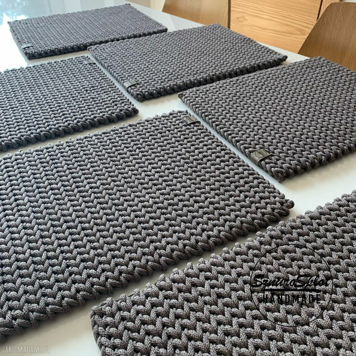 Podkładki prostokątne 30x40 - ręcznie robione pod talerze (komplet 2 szt.)