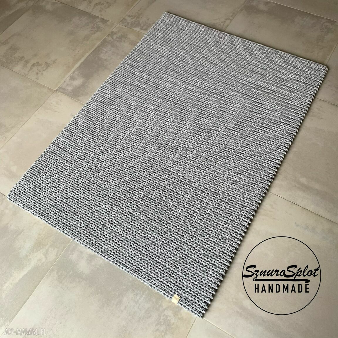 Prostokątny dywan ze sznurka 85x120 w skandynawskim stylu
