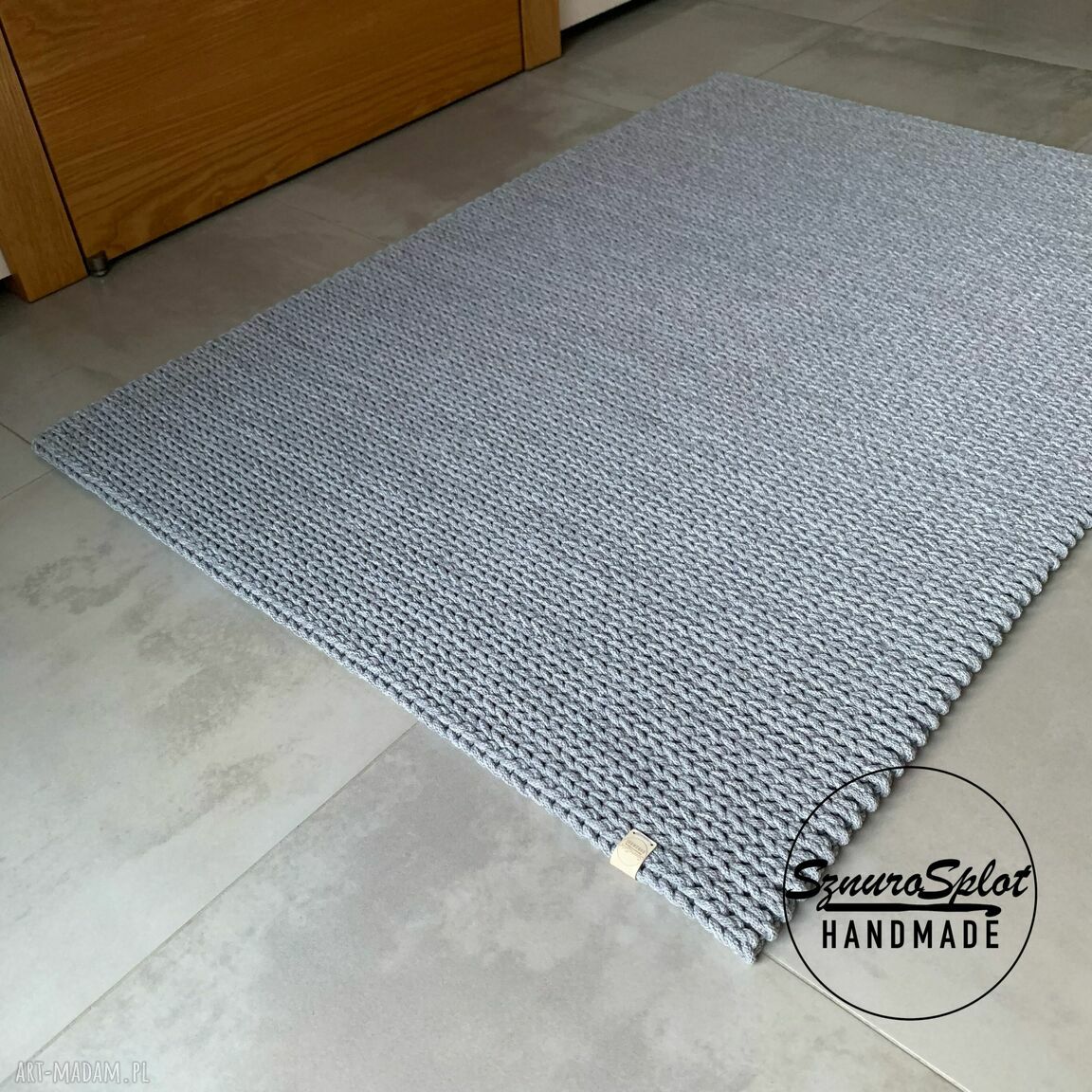 Prostokątny dywan ze sznurka 85x120 w skandynawskim stylu